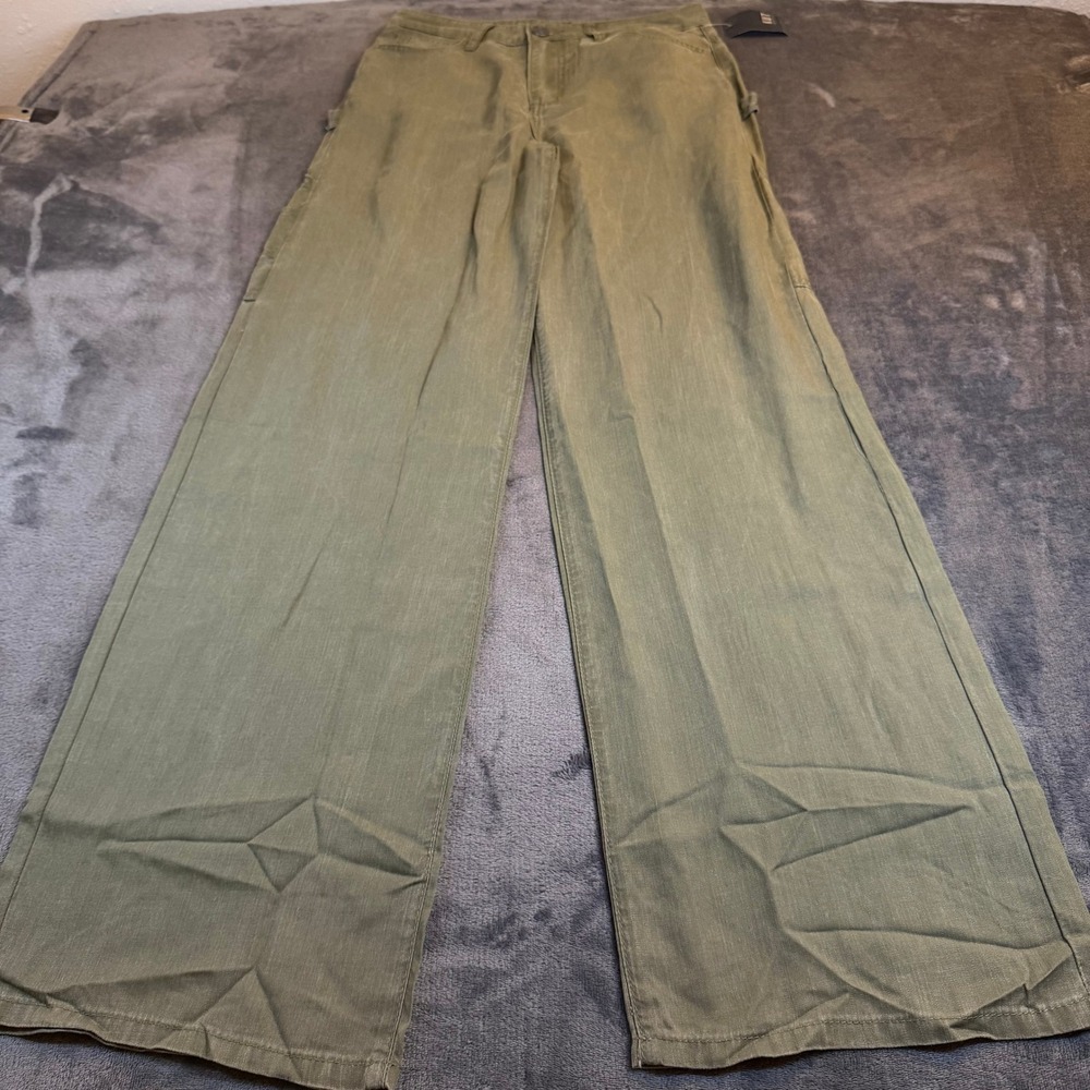 KUT From‎ Kloth Sienna Olive Green Wide Leg Pants 100% Lyocell Womens size 0 NWT